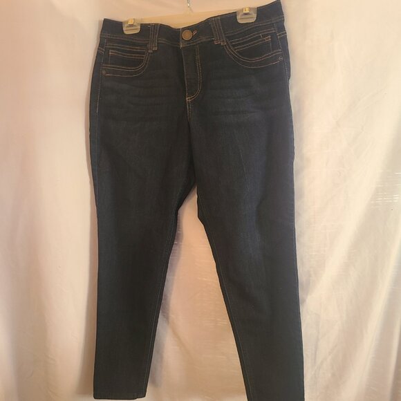Democracy Jeans Women's Size 14 Dark Wash AB Technology Denim Skinny Mid Rise - Picture 2 of 6